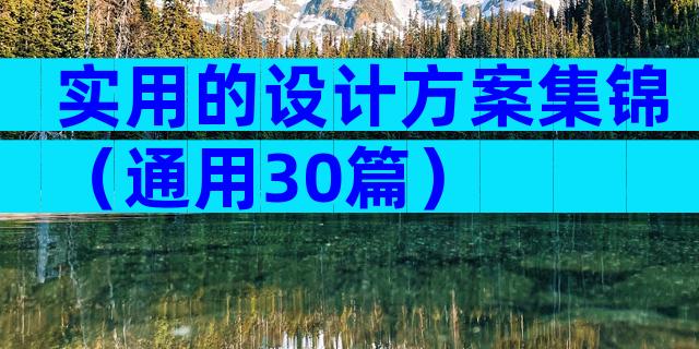 实用的设计方案集锦（通用30篇）