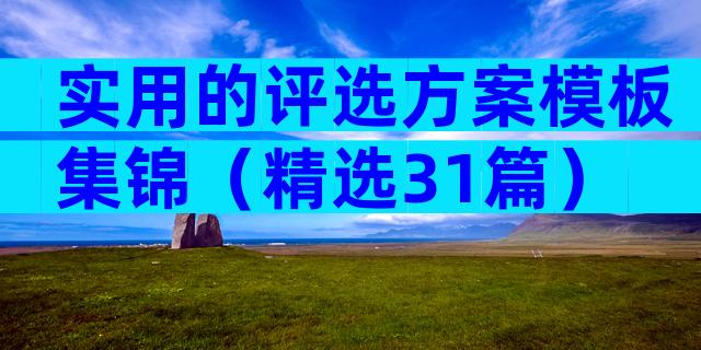 实用的评选方案模板集锦（精选31篇）