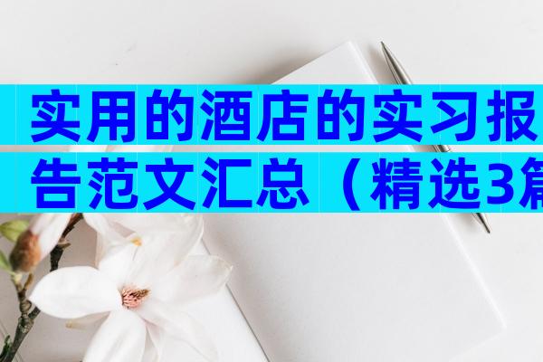 实用的酒店的实习报告范文汇总（精选3篇）