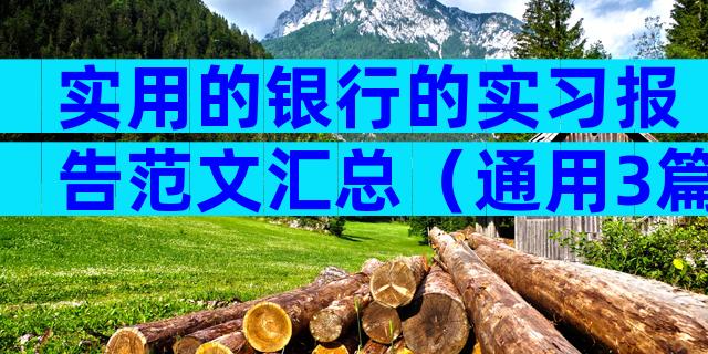 实用的银行的实习报告范文汇总（通用3篇）