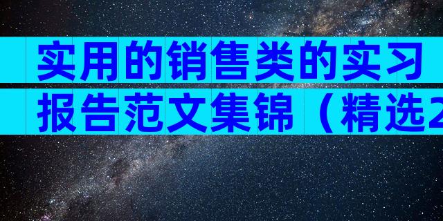 实用的销售类的实习报告范文集锦（精选28篇）