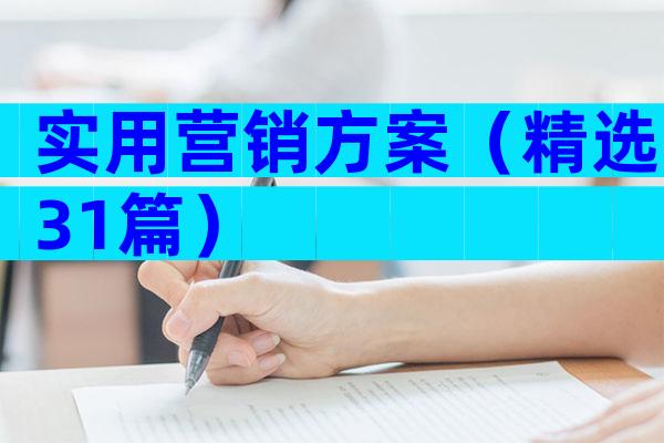 实用营销方案（精选31篇）