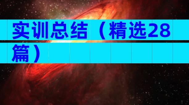 实训总结（精选28篇）
