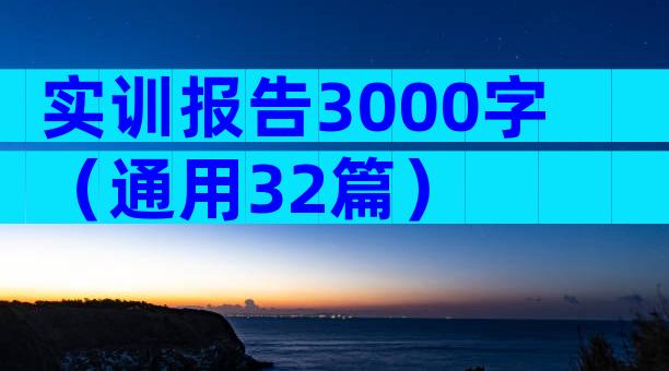 实训报告3000字（通用32篇）
