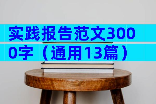 实践报告范文3000字（通用13篇）