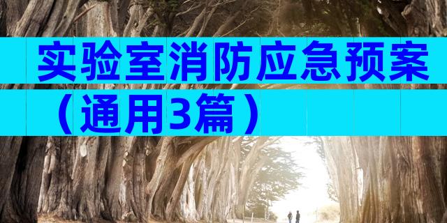 实验室消防应急预案（通用3篇）