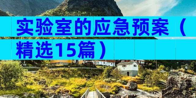 实验室的应急预案（精选15篇）