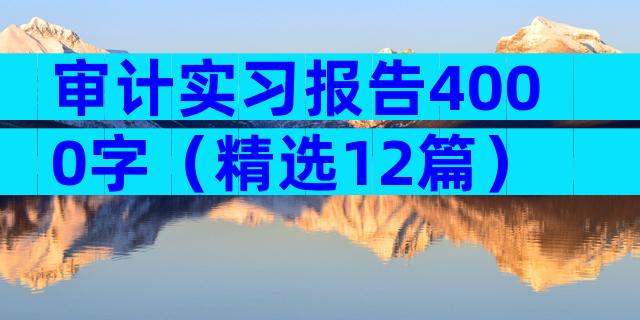 审计实习报告4000字（精选12篇）