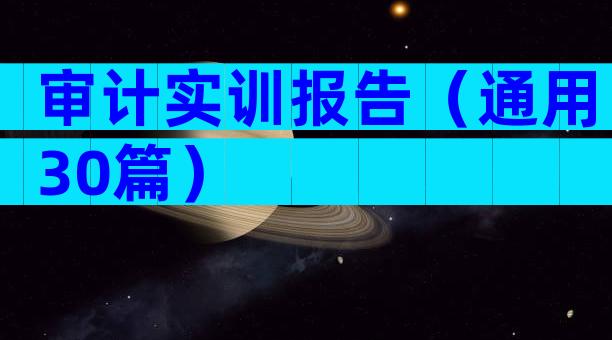 审计实训报告（通用30篇）