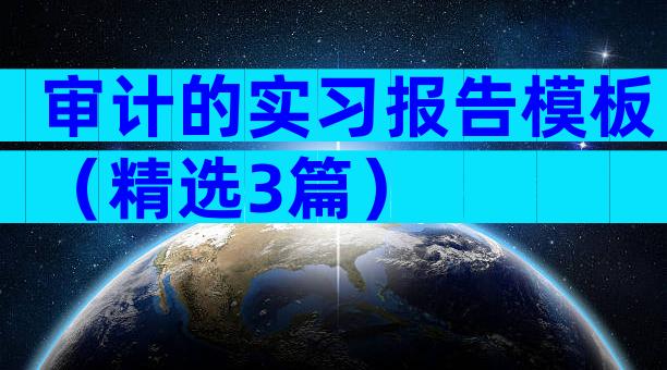 审计的实习报告模板（精选3篇）