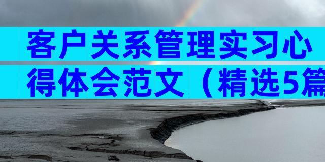 客户关系管理实习心得体会范文（精选5篇）