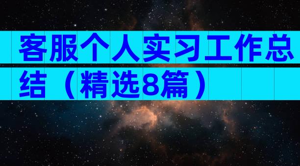 客服个人实习工作总结（精选8篇）