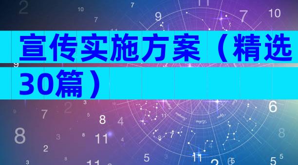 宣传实施方案（精选30篇）