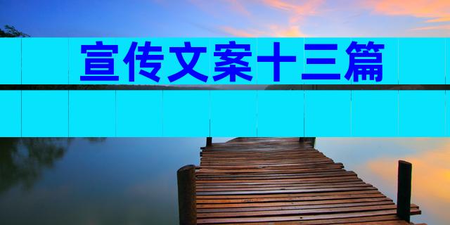 宣传文案十三篇