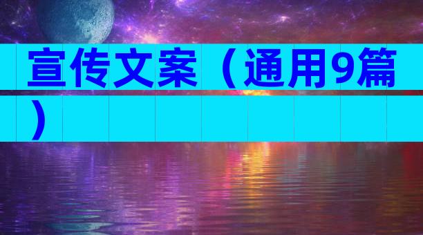 宣传文案（通用9篇）