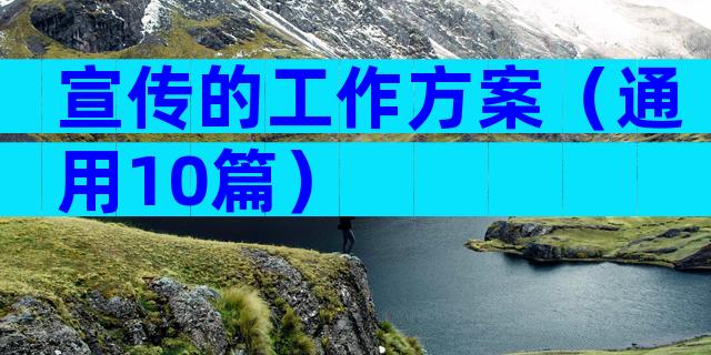 宣传的工作方案（通用10篇）