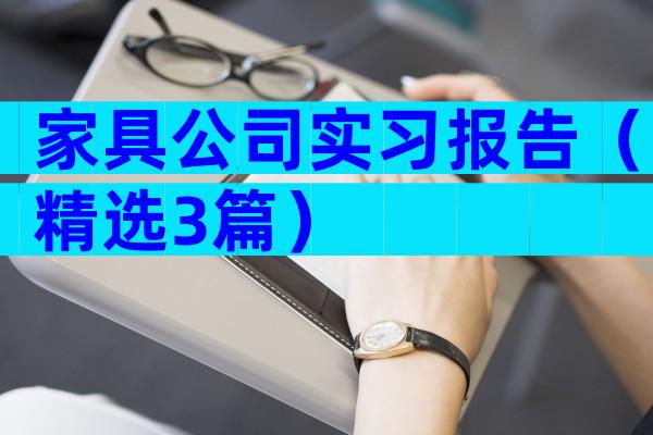 家具公司实习报告（精选3篇）