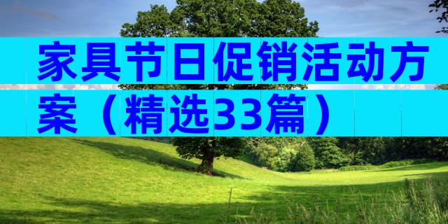 家具节日促销活动方案（精选33篇）