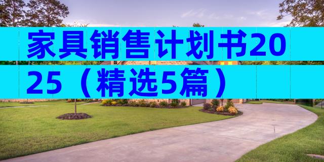 家具销售计划书2025（精选5篇）