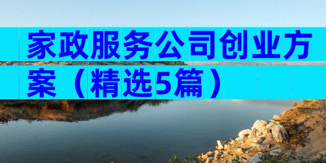 家政服务公司创业方案（精选5篇）