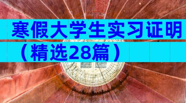 寒假大学生实习证明（精选28篇）