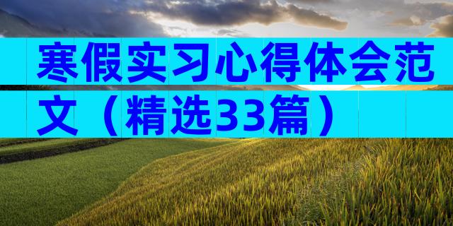 寒假实习心得体会范文（精选33篇）
