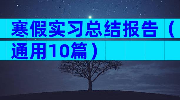 寒假实习总结报告（通用10篇）