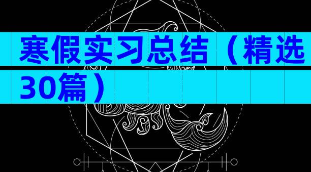 寒假实习总结（精选30篇）