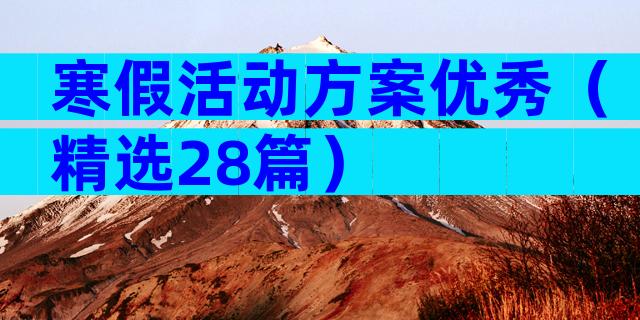 寒假活动方案优秀（精选28篇）