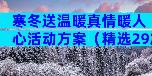 寒冬送温暖真情暖人心活动方案（精选29篇）