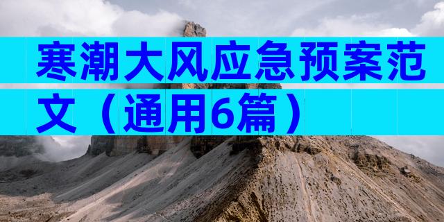 寒潮大风应急预案范文（通用6篇）