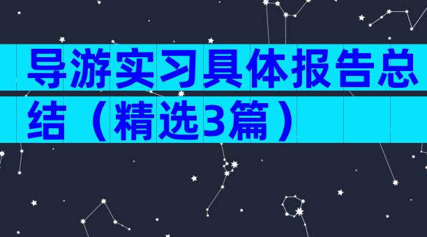 导游实习具体报告总结（精选3篇）