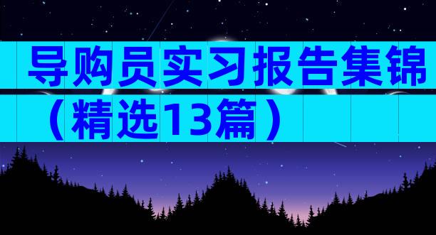 导购员实习报告集锦（精选13篇）