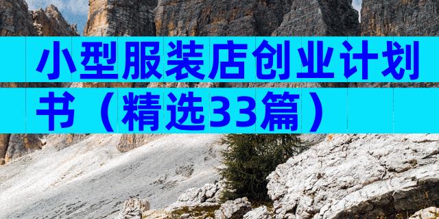 小型服装店创业计划书（精选33篇）