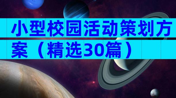小型校园活动策划方案（精选30篇）