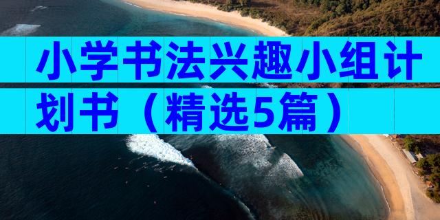 小学书法兴趣小组计划书（精选5篇）