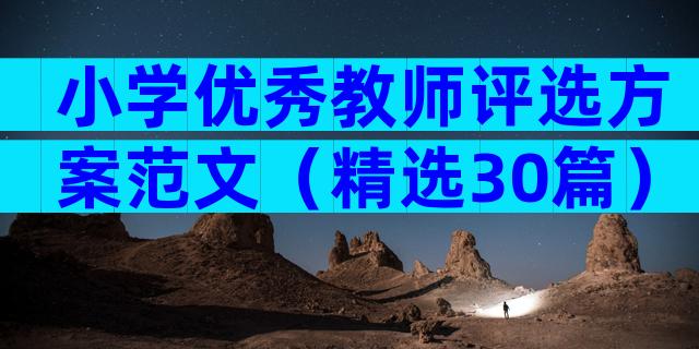 小学优秀教师评选方案范文（精选30篇）