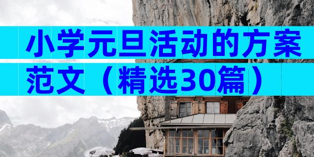 小学元旦活动的方案范文（精选30篇）