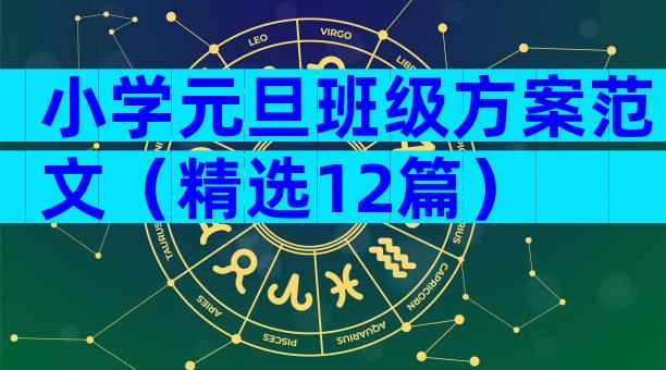 小学元旦班级方案范文（精选12篇）