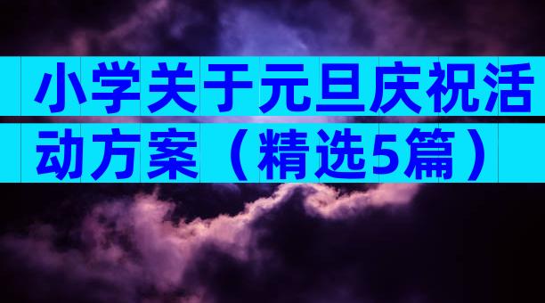 小学关于元旦庆祝活动方案（精选5篇）