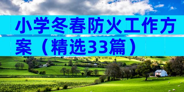 小学冬春防火工作方案（精选33篇）