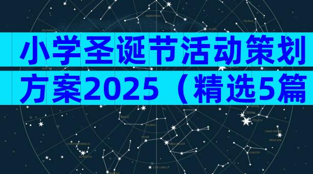 小学圣诞节活动策划方案2025（精选5篇）