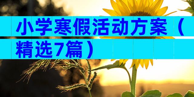 小学寒假活动方案（精选7篇）