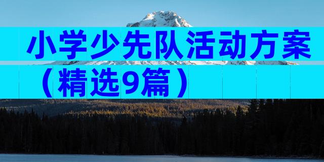 小学少先队活动方案（精选9篇）