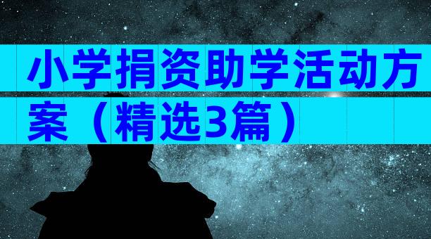 小学捐资助学活动方案（精选3篇）