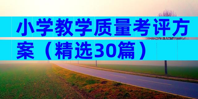小学教学质量考评方案（精选30篇）
