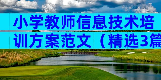 小学教师信息技术培训方案范文（精选3篇）
