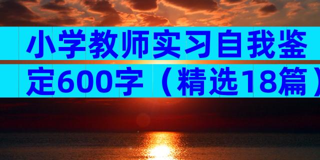 小学教师实习自我鉴定600字（精选18篇）