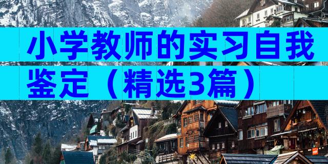 小学教师的实习自我鉴定（精选3篇）