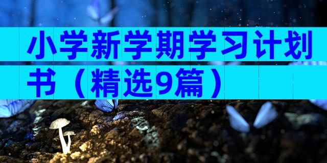 小学新学期学习计划书（精选9篇）